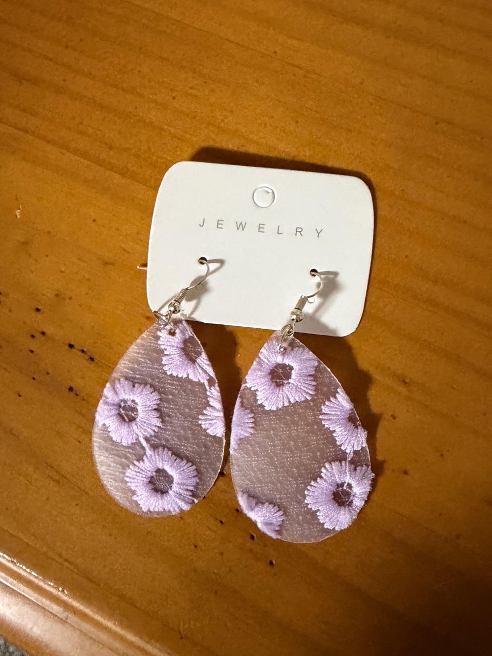Lilac Floral Teardrop Earrings by
